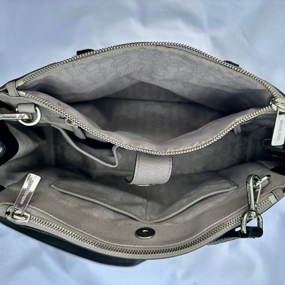 MICHAEL Michael Kors Sutton Stripe Convertible Medium Saffiano Leather Satchel - Picture 11 of 16